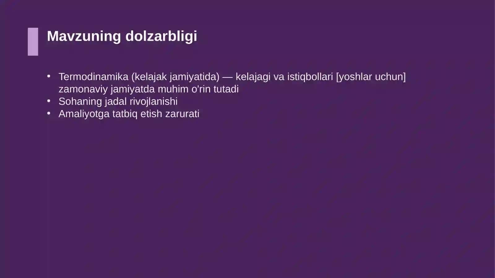 Termodinamika (kelajak jamiyatida) — kelajagi va istiqbollari [yoshlar uchun] 4