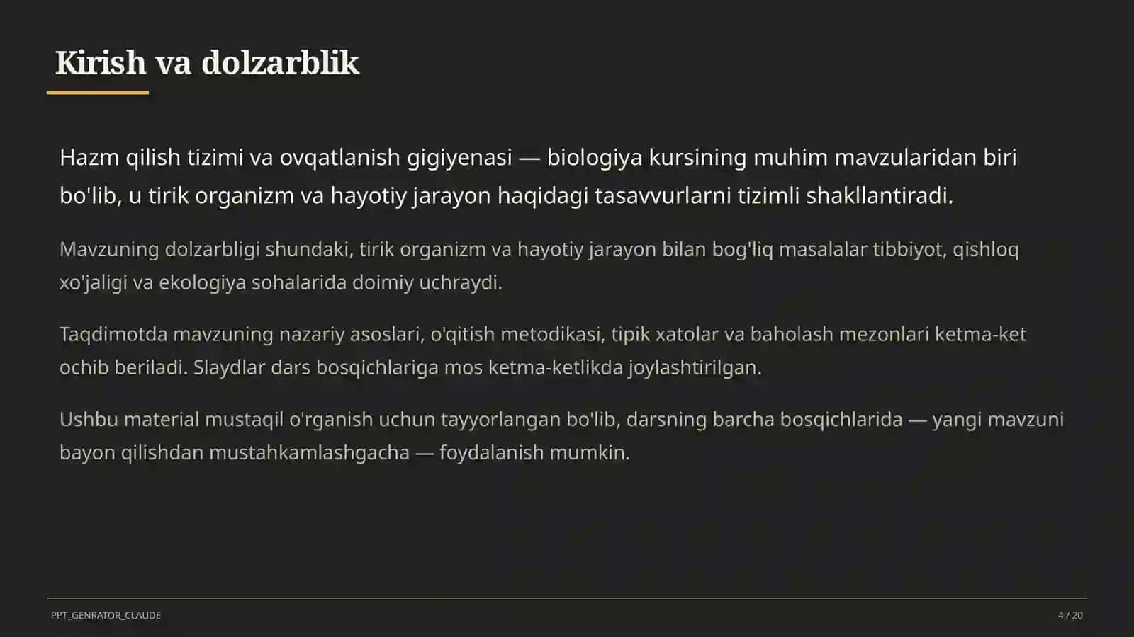 Hazm qilish tizimi va ovqatlanish gigiyenasi (8-sinf) 4