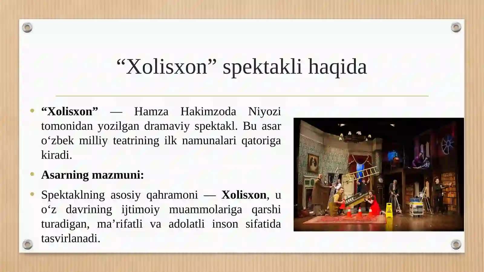 Xolisxon spektakilidan (Xolisxon manalogi )Xamza xakimzoda Niyozi 4