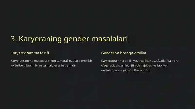 Karyera va karyera turlari. Karyeraning bosqichlari. 4