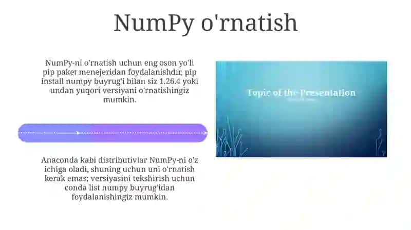 Pythondasturlashtilida Numpy kutubxonasibilanishlash 4