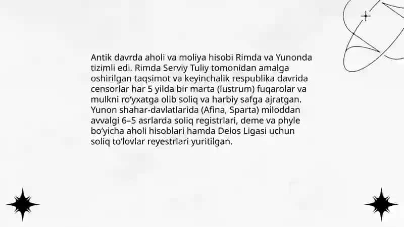 Statistikaning paydo boʻlish tarixi va rivojlanish bosqichlari 4