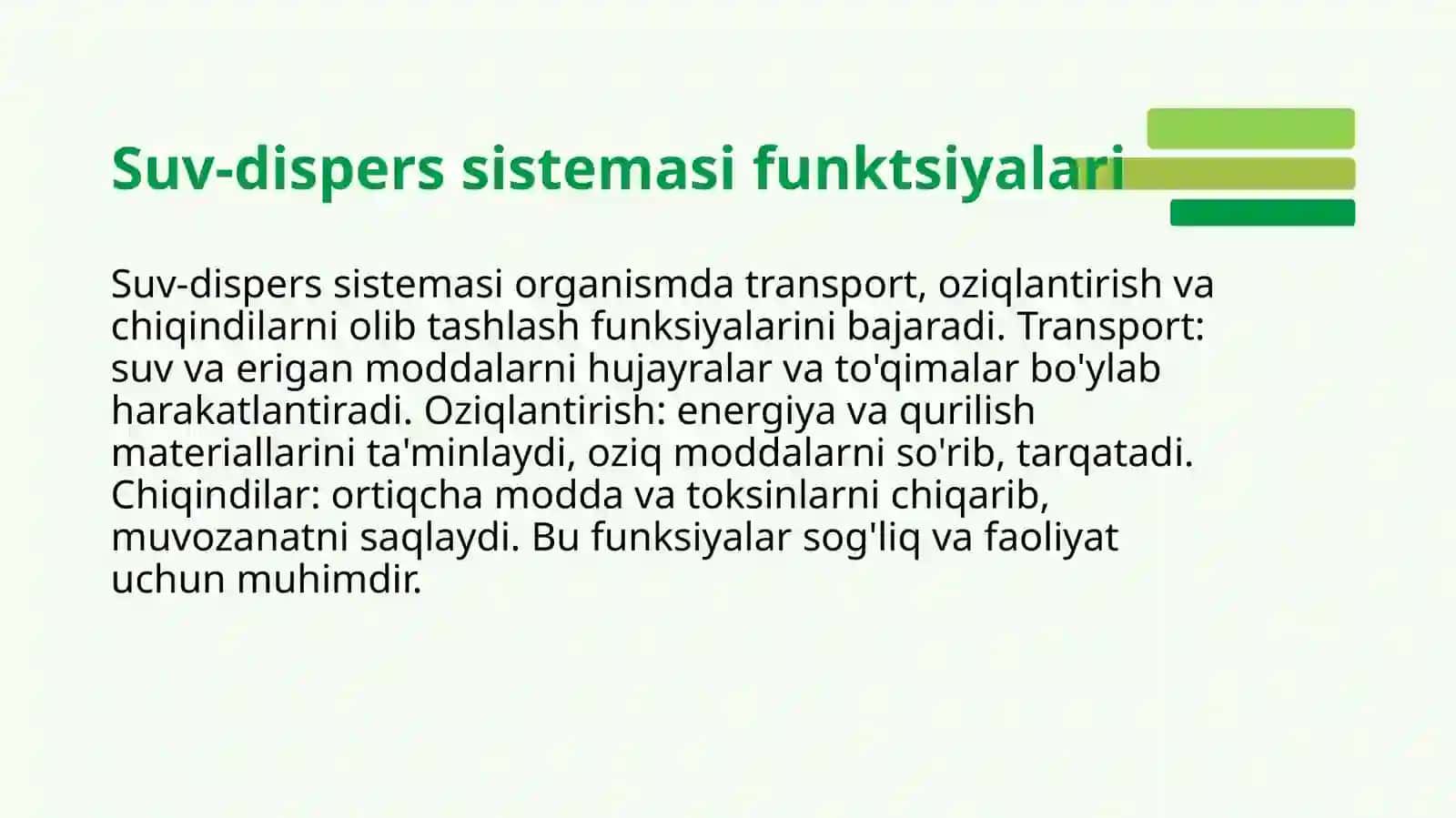 Organizmning suv-dispers sistemasi haqida 4