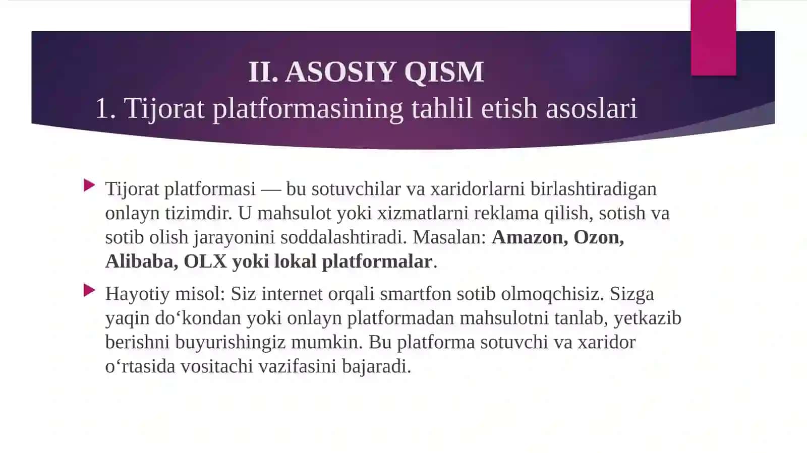 TIJORAT PLTFORMASINI TAHLIL QILISH KPI ASOSIY NATIJALARI KO'RSATKICHLARI 4