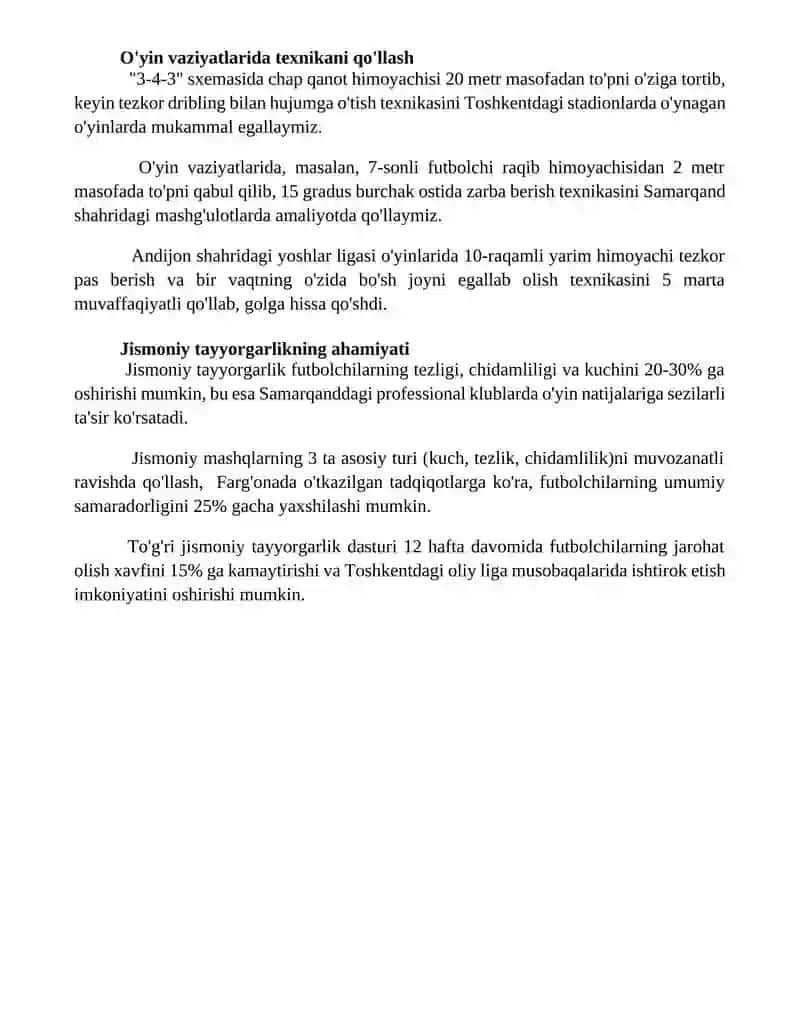 Futbol òyin texnikasiga òrgatish metodikasi 4