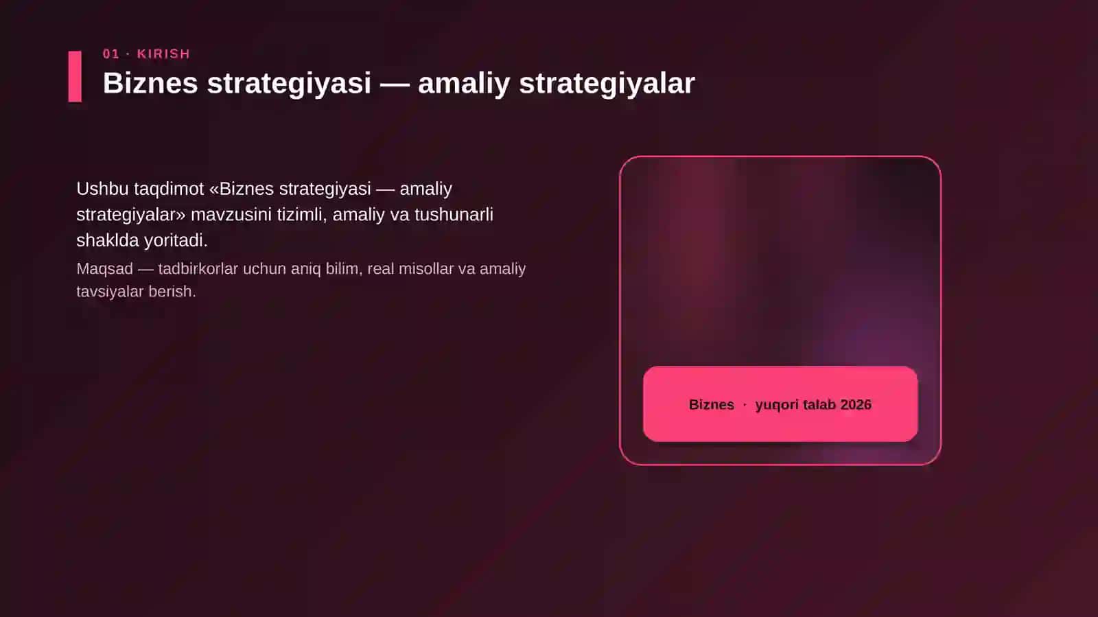 Biznes strategiyasi — amaliy strategiyalar 4