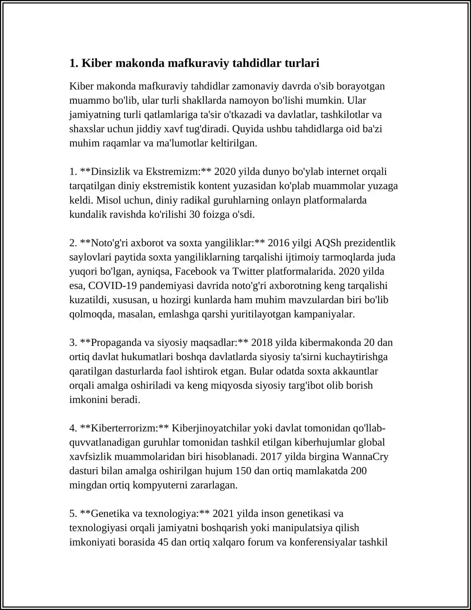 MISSIONERLIK TARGʻIBOTIDA USLUB VA VOSITALARNING ZAMONAVIYLASHUVI: KIBER MAKONDA MAFKURAVIY TAHDIDLAR 4
