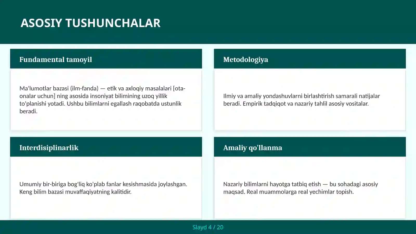 MA'LUMOTLAR BAZASI (ILM-FANDA) — ETIK VA AXLOQIY MASALALARI [OTA-ONALAR UCHUN] 4