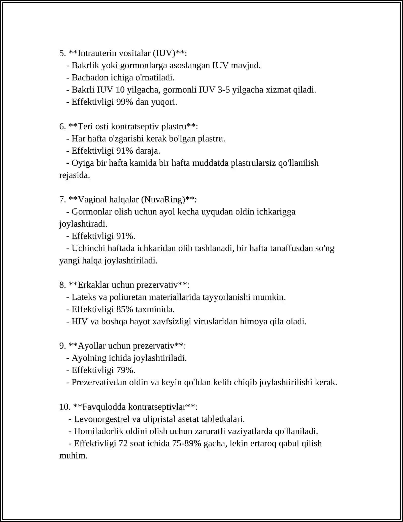 ZAMONAVIY KANTRASEPSIYA VOSITALARI 4