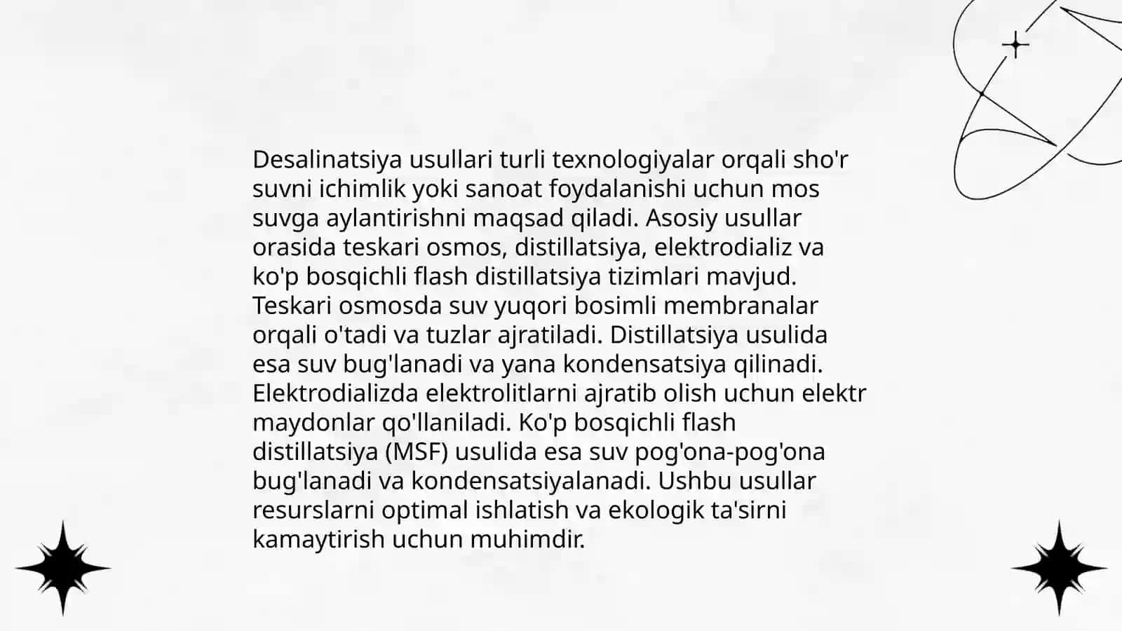 Sho'r suvni chuchuk suvga aylantirish texnologiyalari 4