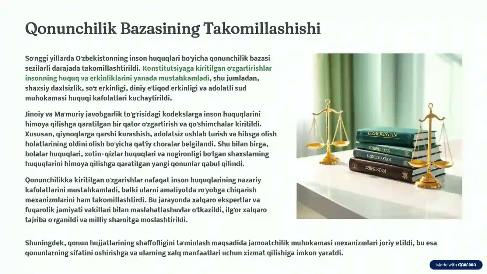 Yangi Oʻzbekistonda Inson Haq-huquqlari va Erkinliklari Kafolatining Yaratilishi 4