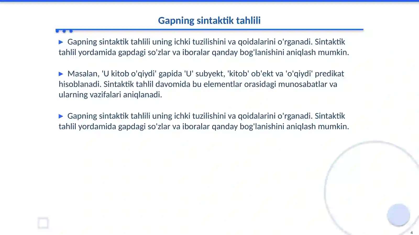 Gap haqida umumiy maʼlumot 4