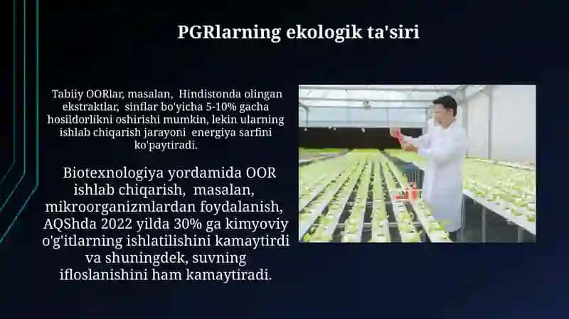 O'simliklarning osish regulyatorlarini ishlab chiqarishning biotexologiyasi 4