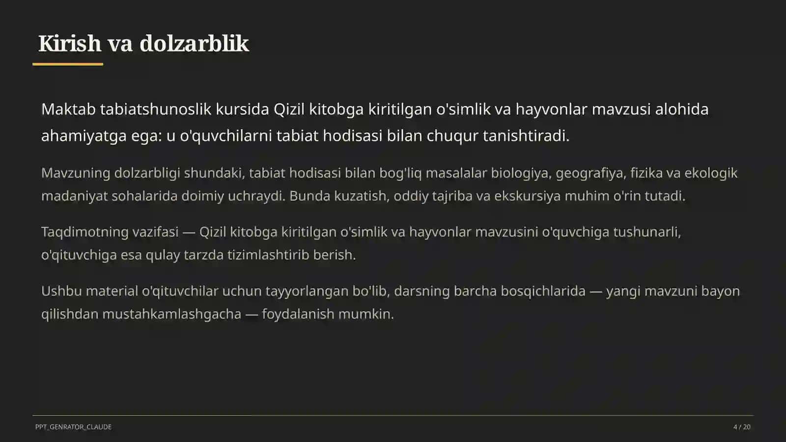 Qizil kitobga kiritilgan o'simlik va hayvonlar (4-sinf) 4