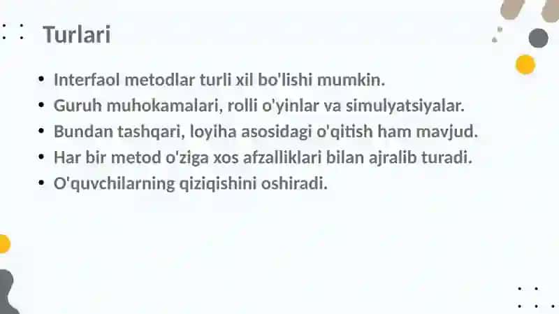 O’qitishning interfaol metodlari. 4