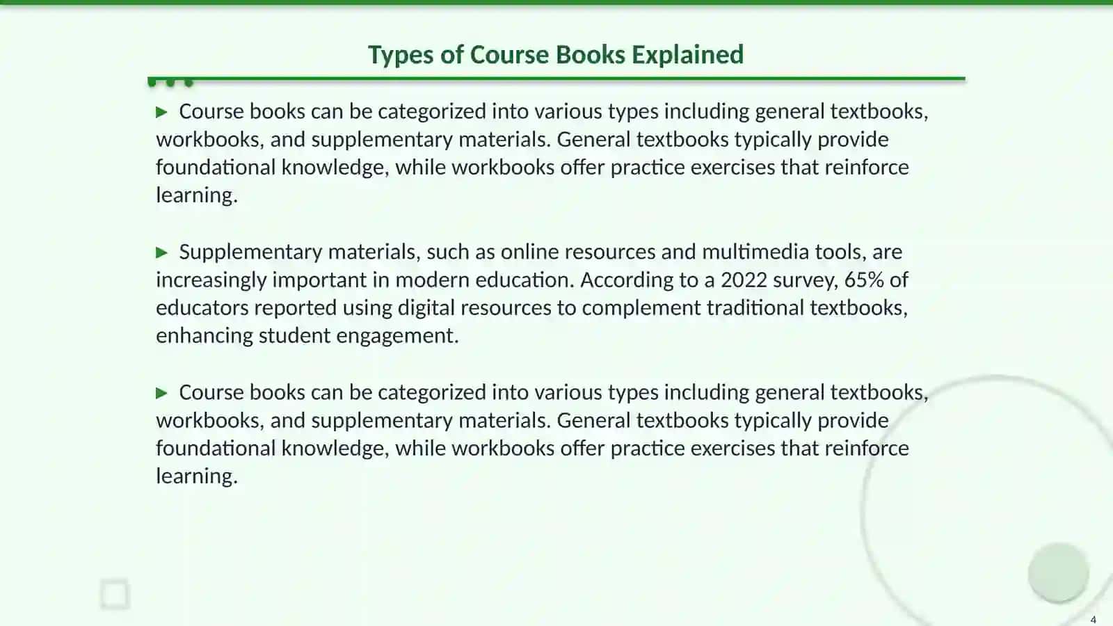 Selecting and analyzing course books 4