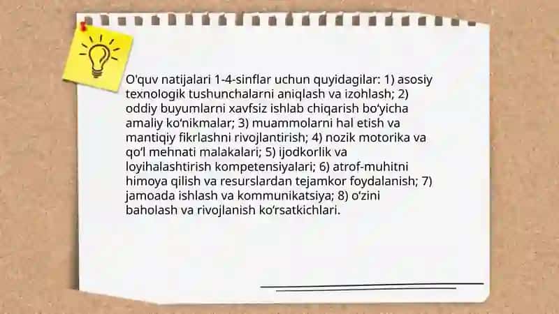 Qog'oz va karton bilan ishlash darslarining mazmuni by Tojiqulova Dilnura 4