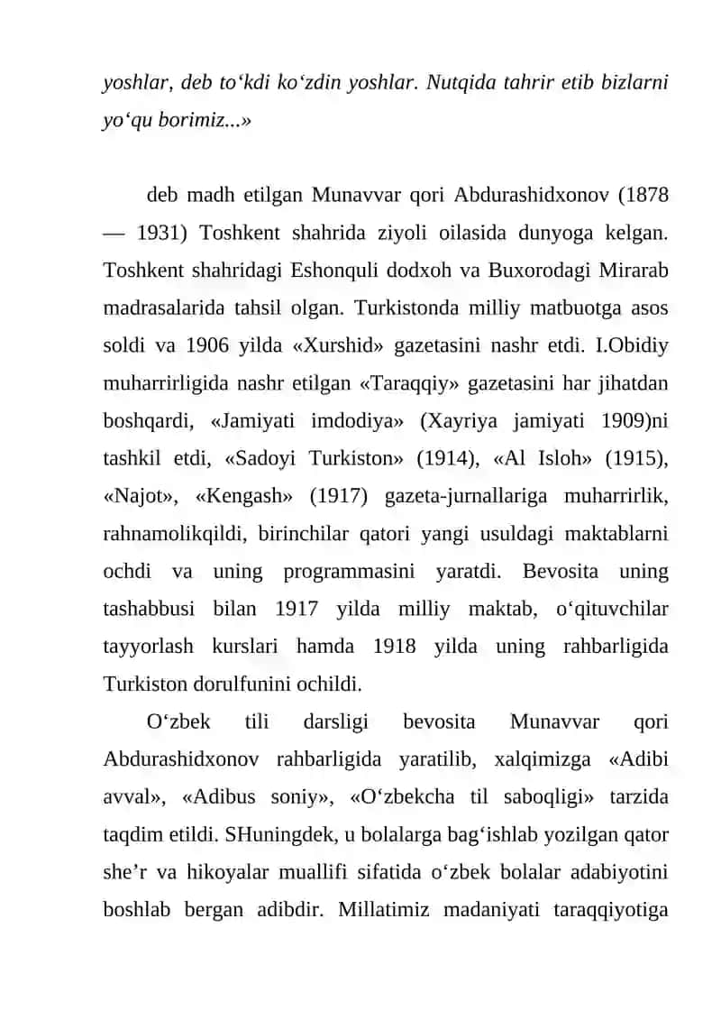 MUNAVVAR QORI ABDURASHIDXONOV HAYOTI VA PEDAGOGIK FAOLIYATI 4