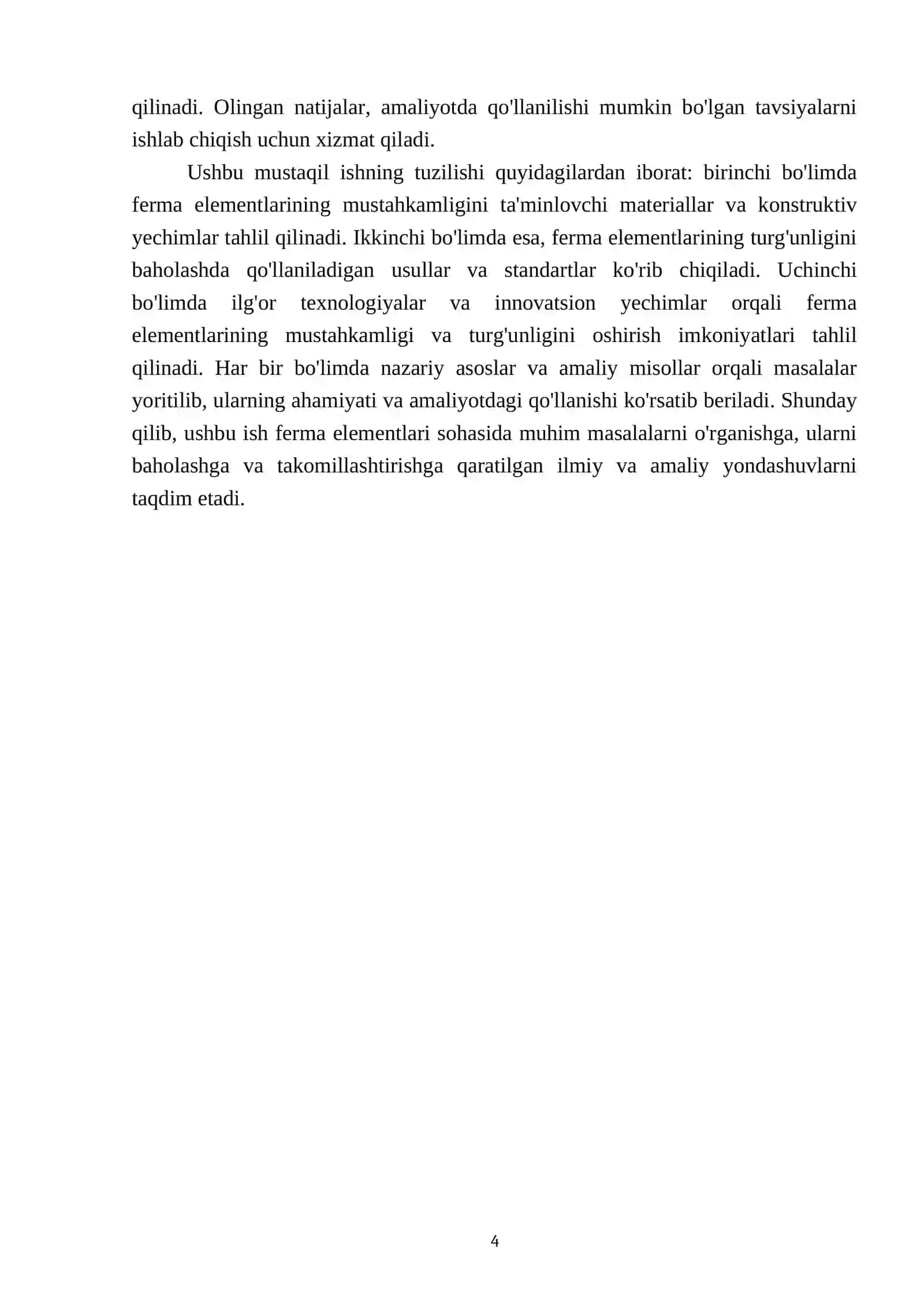 Ferma elementlarining mustahkamligi va turg’unligini tekshirish 4