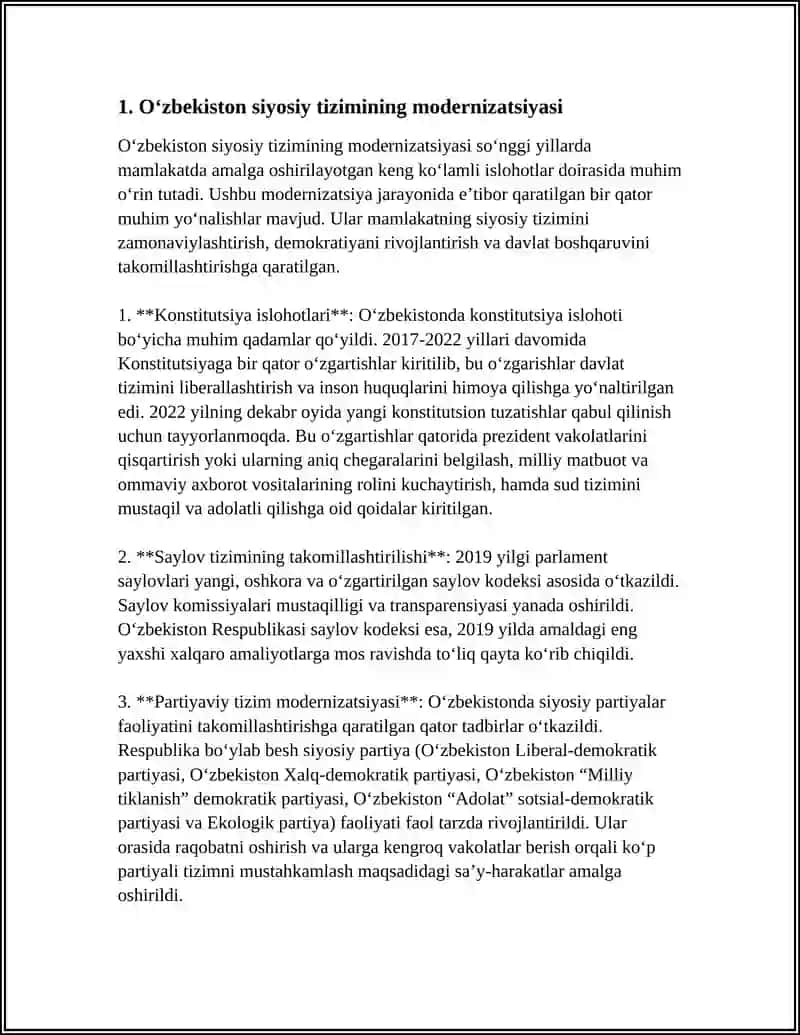 YANGI O'ZBEKISTON TARAQQIYOTIDA SIYOSIY OʻZGARISHLAR 4