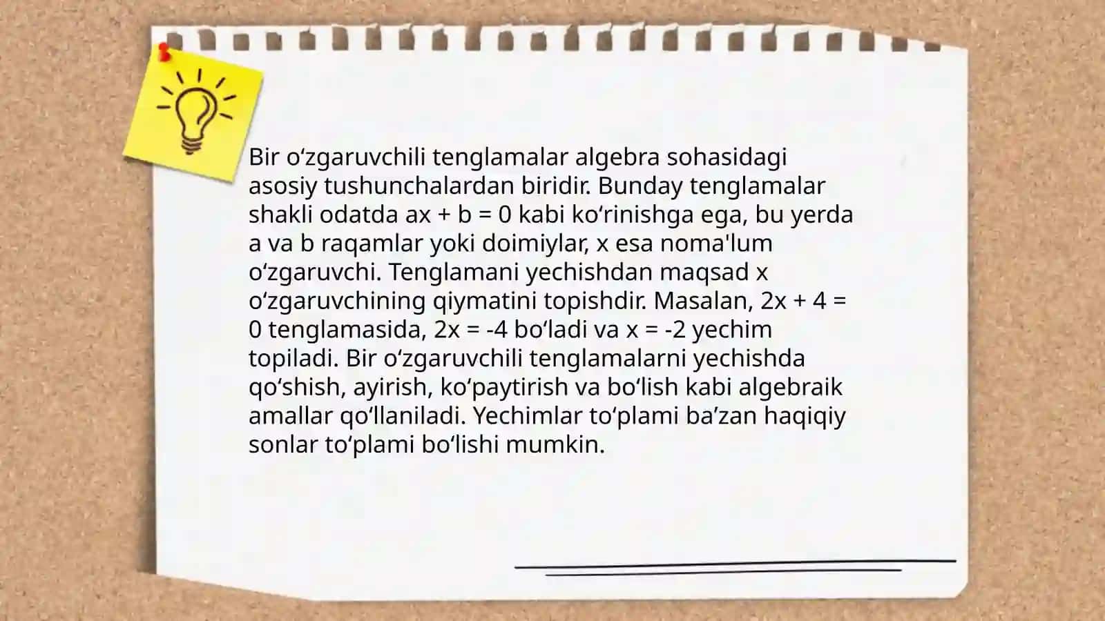Tenglamalarga kirish 4