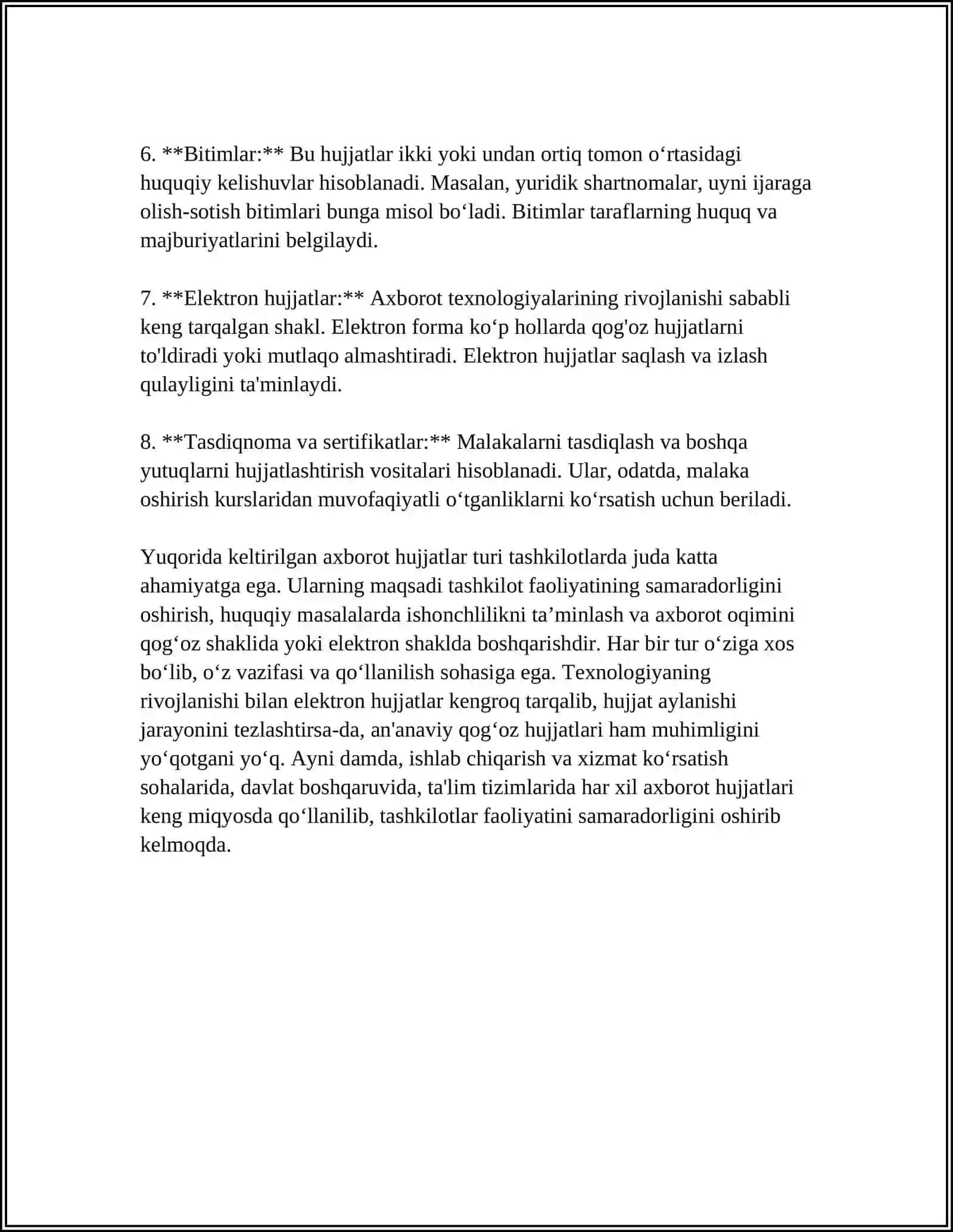 AXBOROT HUJATLARI. YOZISHMALAR 4