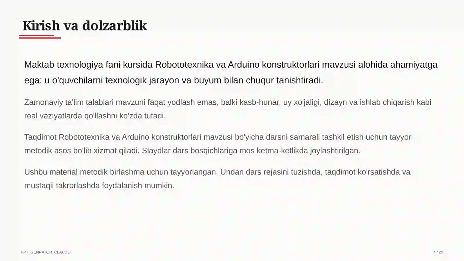 Robototexnika va Arduino konstruktorlari (9-sinf) 4