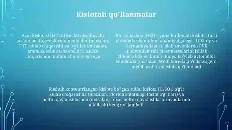 Kislotalar turli va kislotalar 4