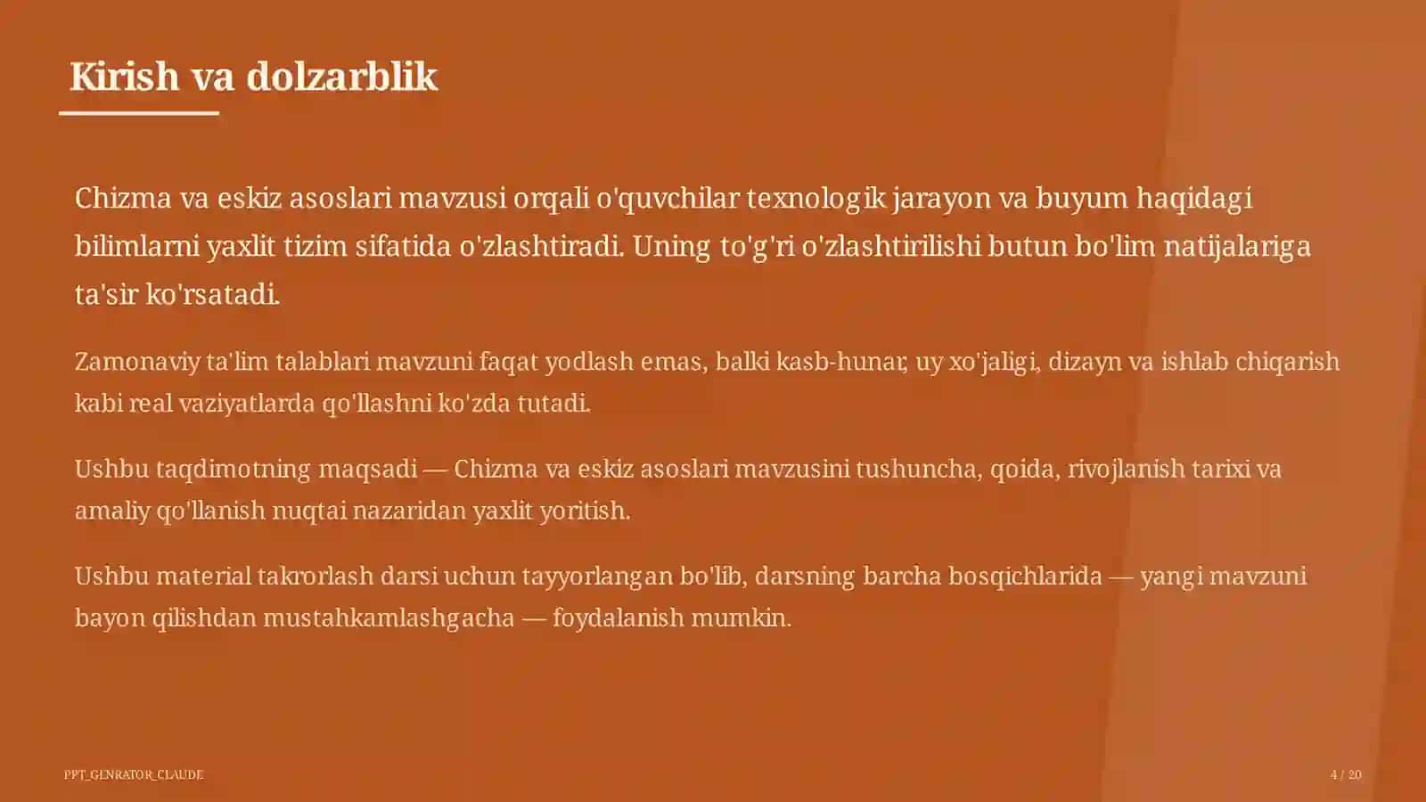 Chizma va eskiz asoslari (6-sinf) 4