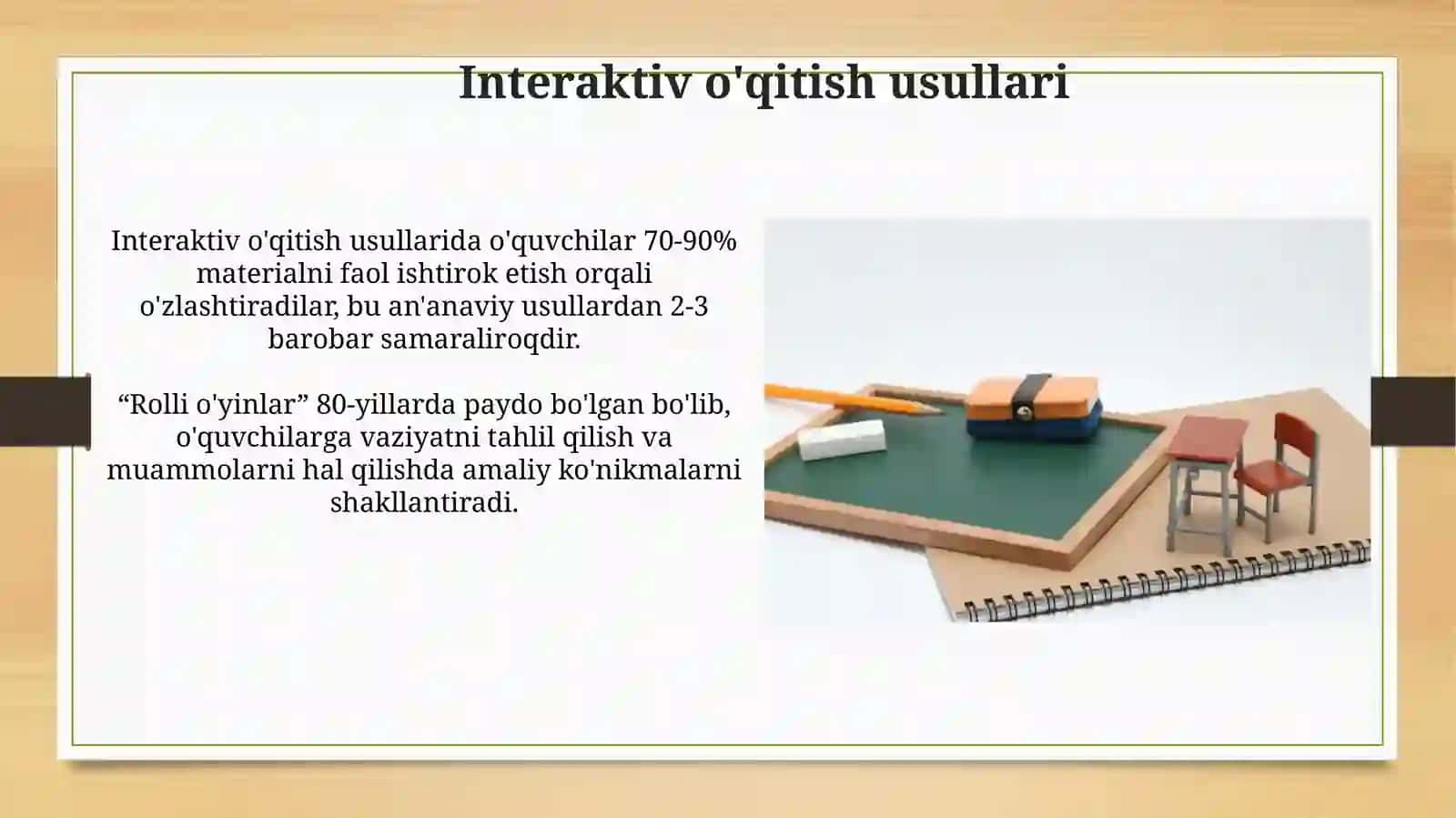 Talim metodlari va vositalari ta'limni tashkil etish shakllari va turlari 4