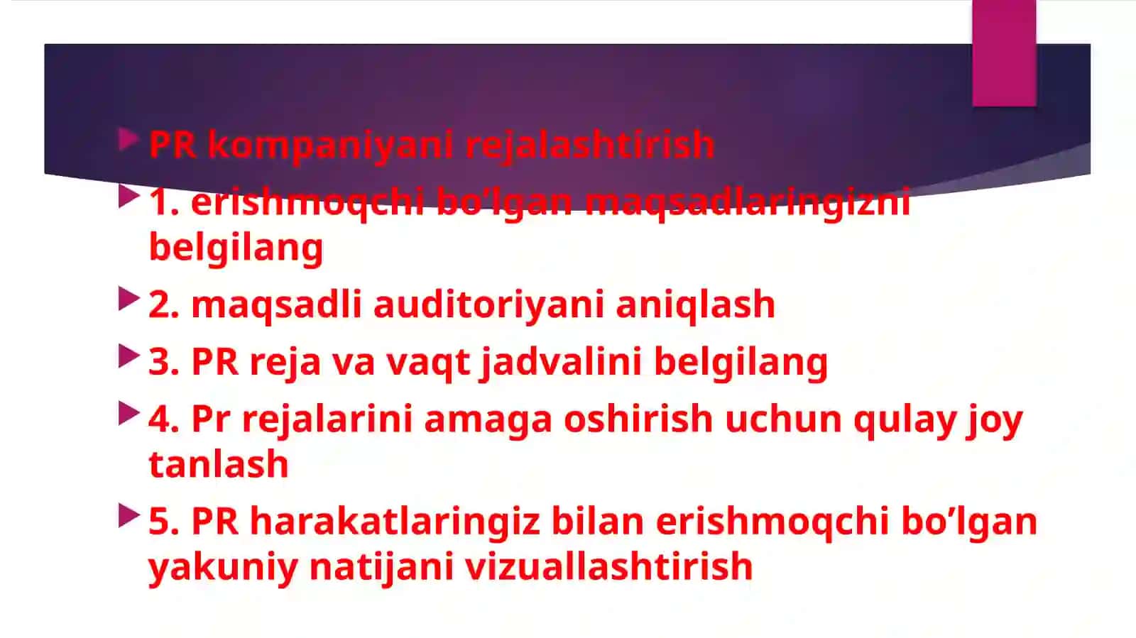 PR kompaniyamohiyati, tarkibi va tasnifi 4