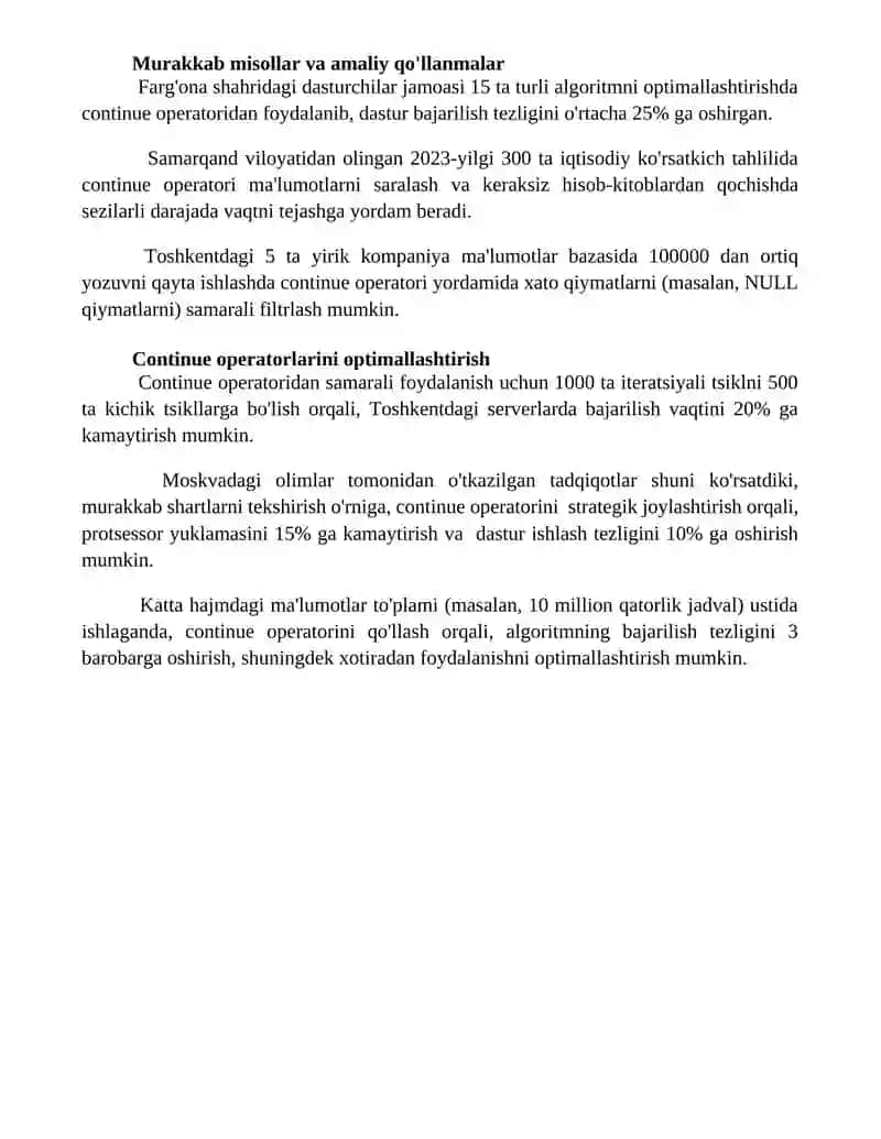 Davom ettirish operatorlari 4