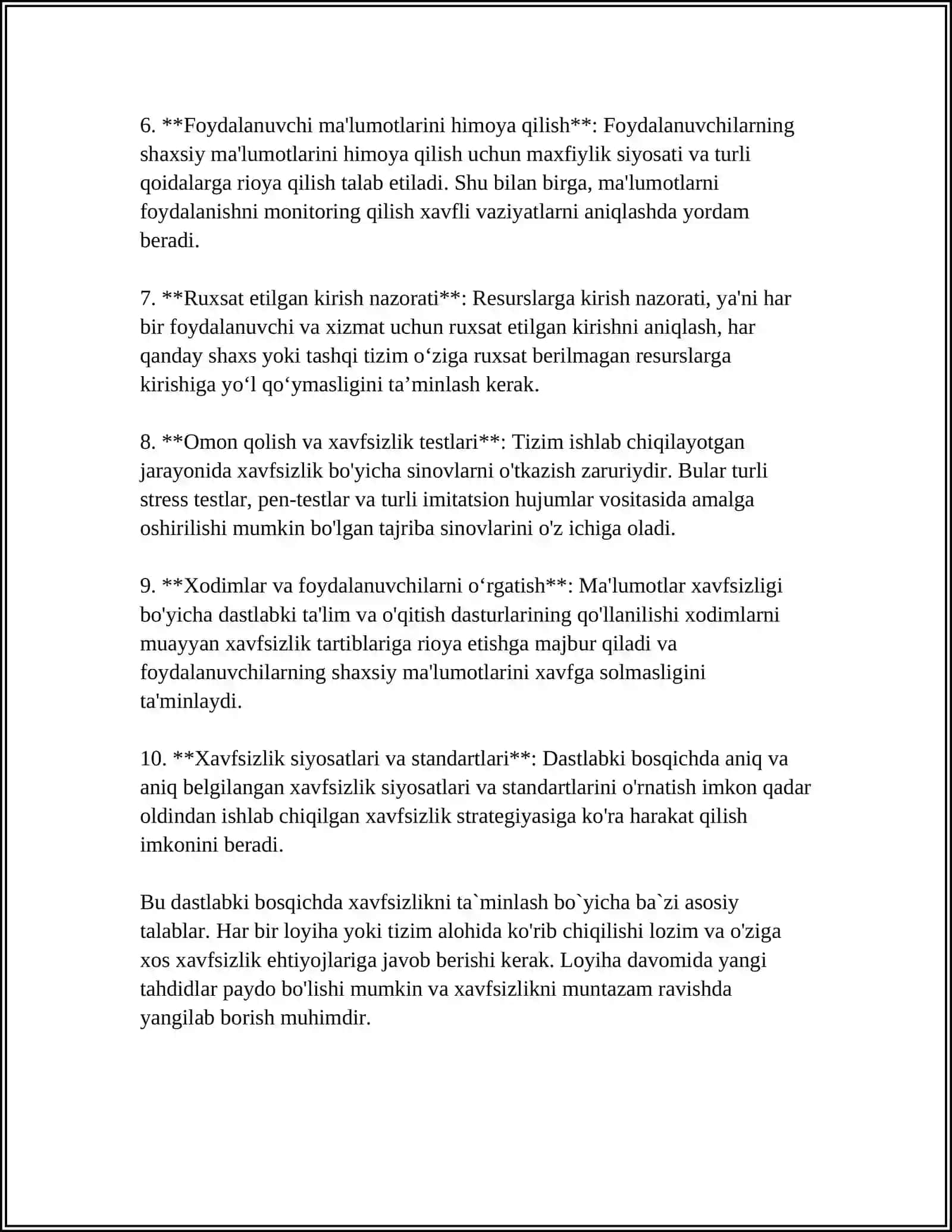 FAOLIYATNING TURLI BOSQICHLARIDA XAFSIZLIK SHARTLARNI TAHLIL QILISH 4