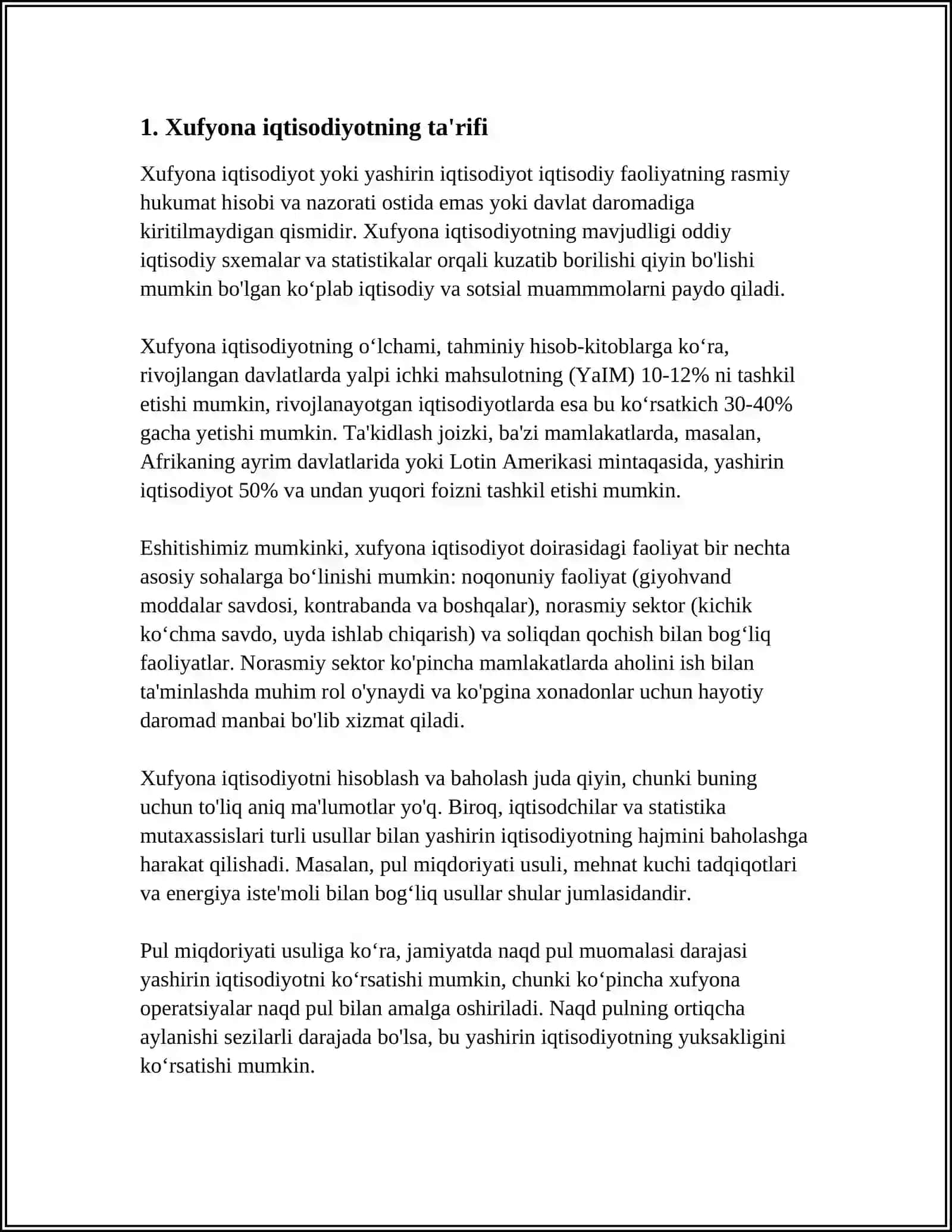 XUFYONA IQTISODIYOTINI ANIQLASHGA METODOLOGIK YONDASHUV 4