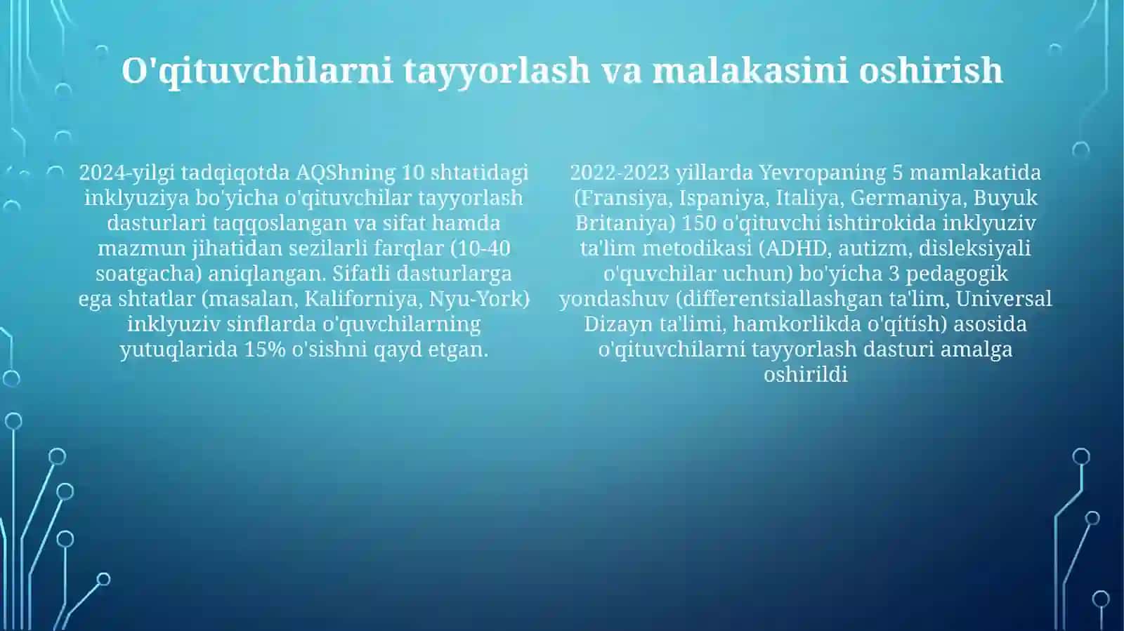 Inklyuziv ta'limni joriy qilish bo'yicha chet el tajribalari 4