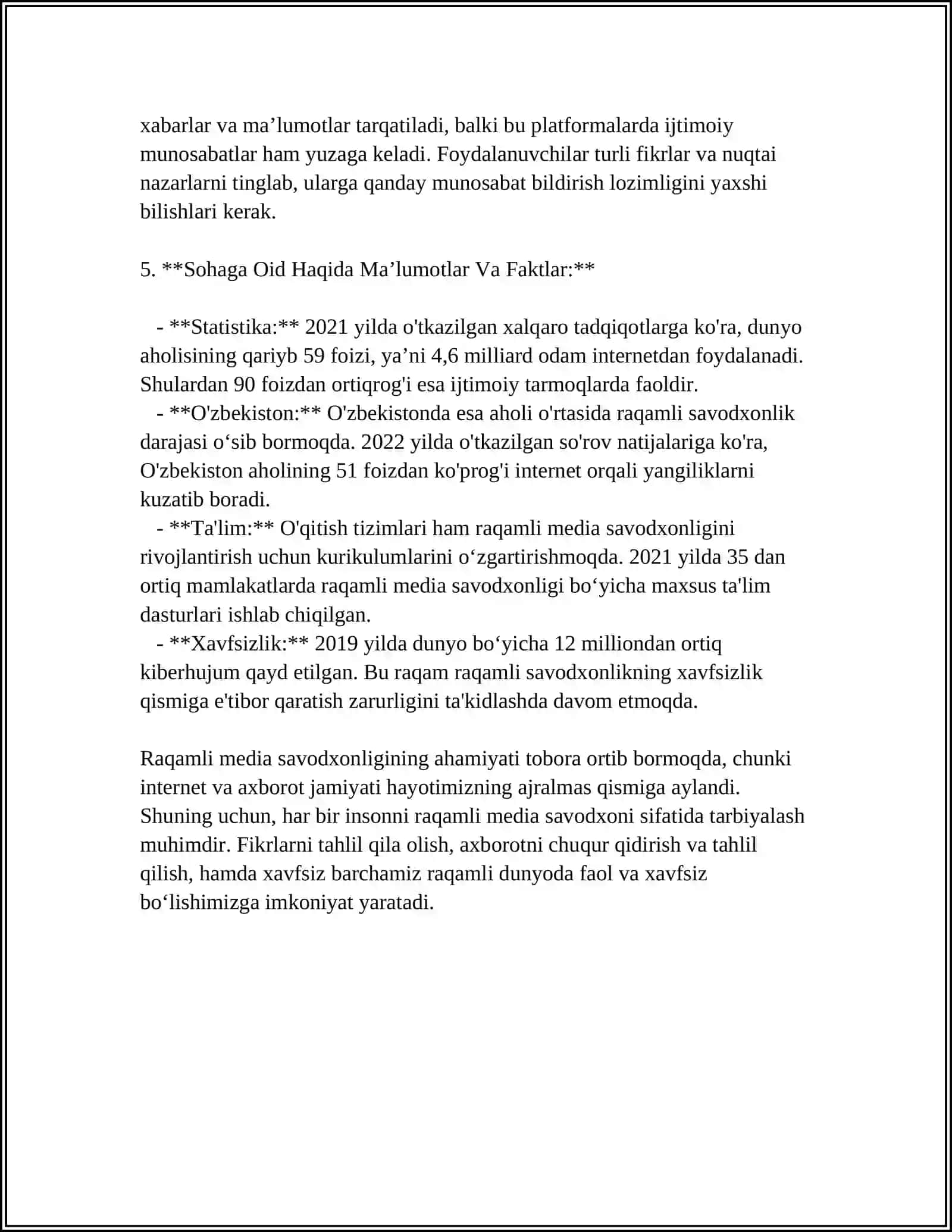RAQAMLI MEDIA SAVODXONLIK VA UNING TA'LIMDAGI ÒRNI 4