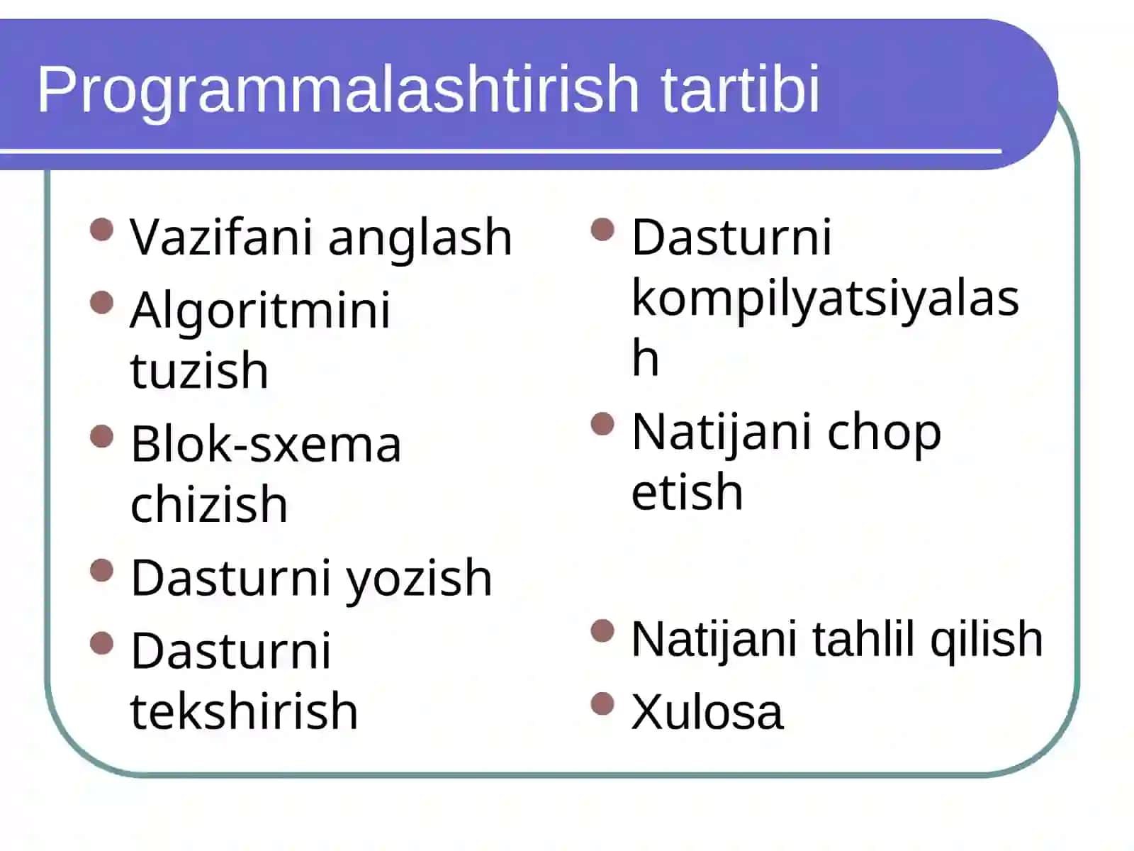 Dasturlash tizimlari 4
