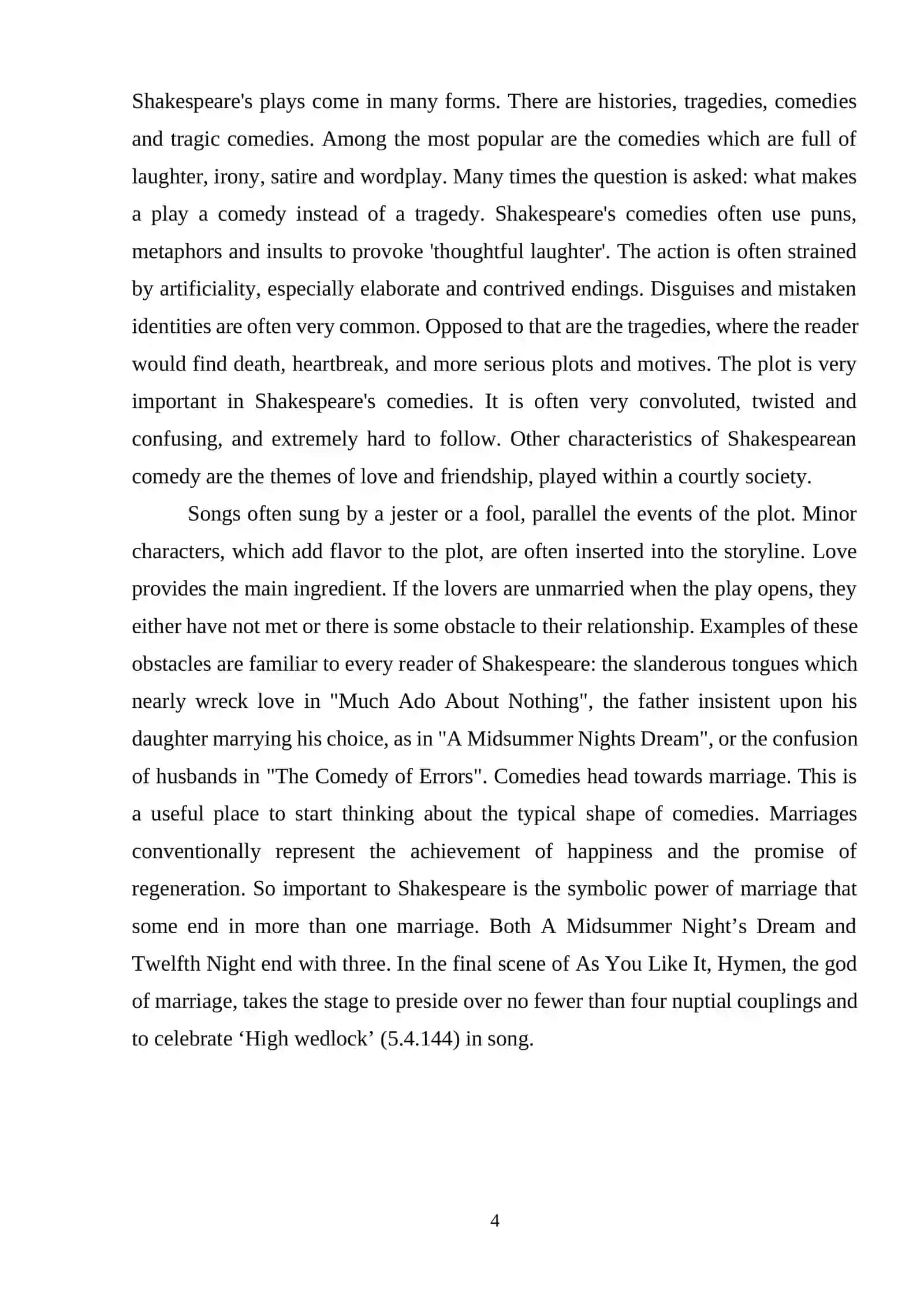 SHAKESPEARES’S COMEDEIS AND SATIRICAL EXPERESSIONS IN THEM 4
