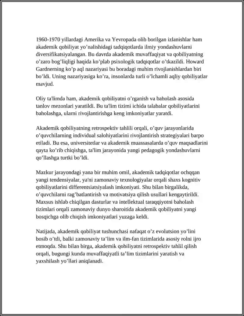 Akademik Qobiliyat Muammosi Retrospektiv Tahlili 4