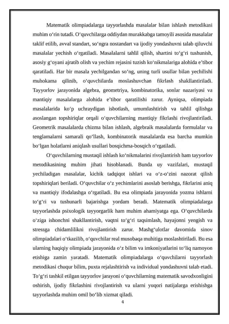 Matematik musobaqa olimpiadalar va ularni tayyorlash va òtkazish metodikasi 4