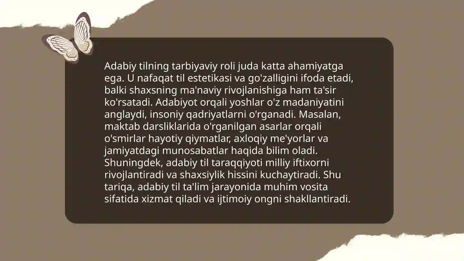 Milliy va adabiy til va ularning farqli va o'xshash jihatlari 4