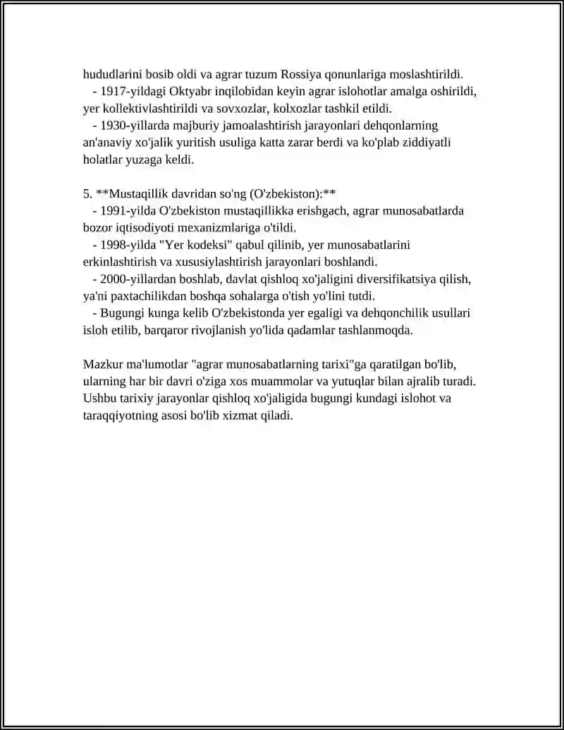 Agrar Munosabatlar va Renta Nazariyasi 4