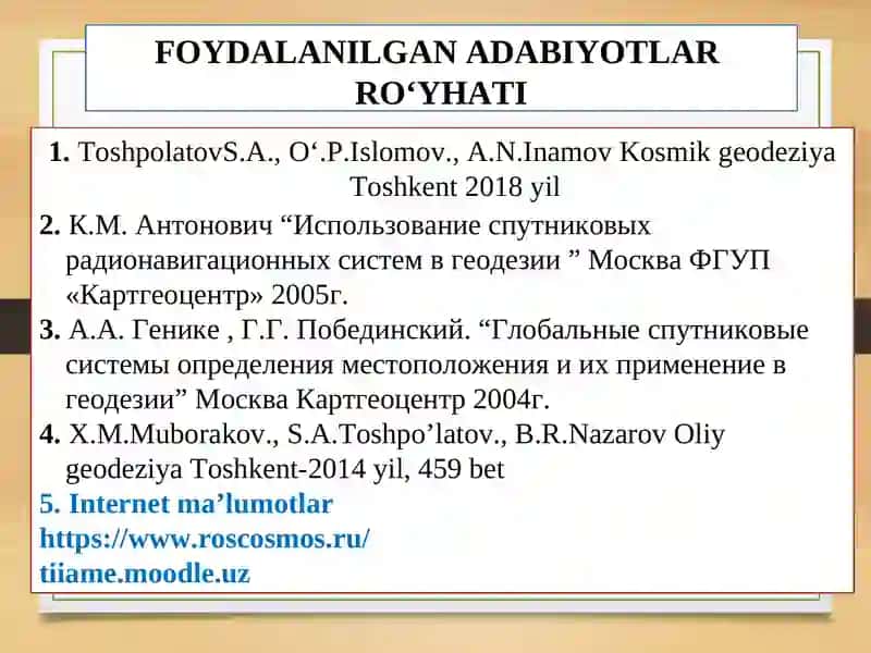 Kosmik syomka haqida tushincha 4
