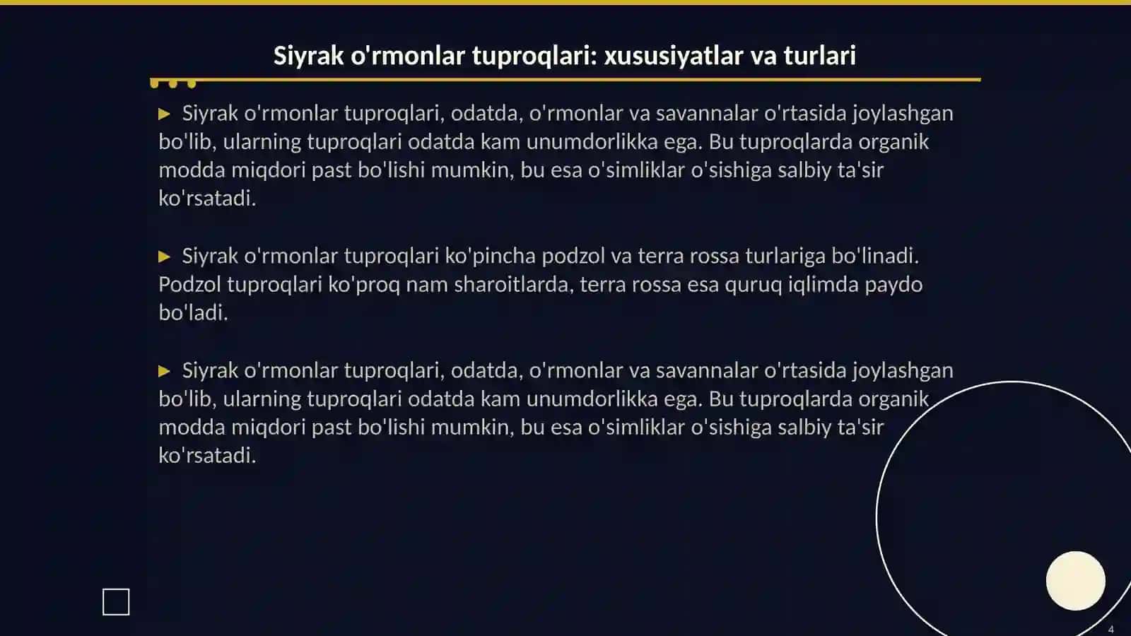 Savanna va siyrak o'rmonlar tuproqlari 4