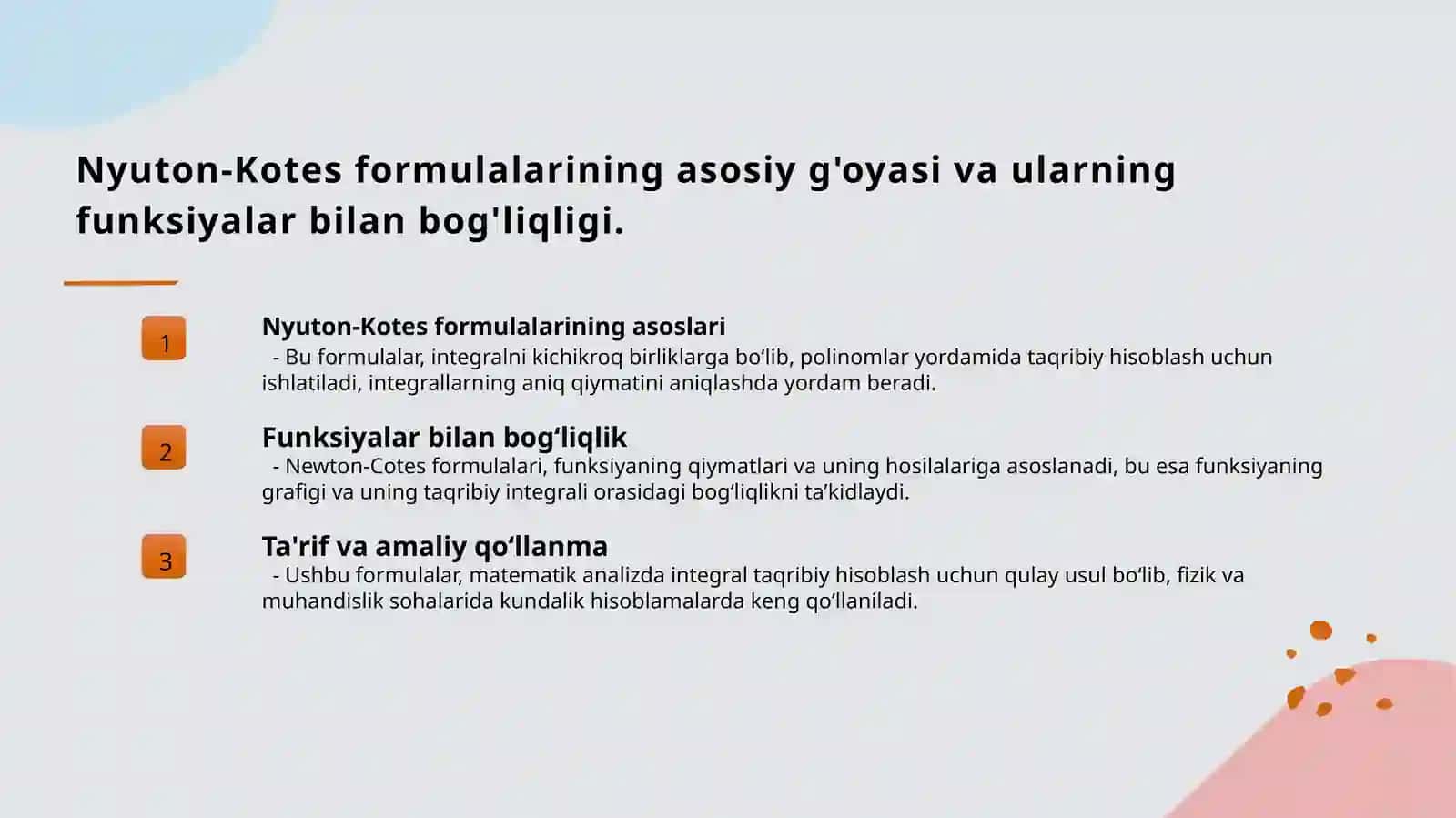 Nyuton-Kotes formulalari 4