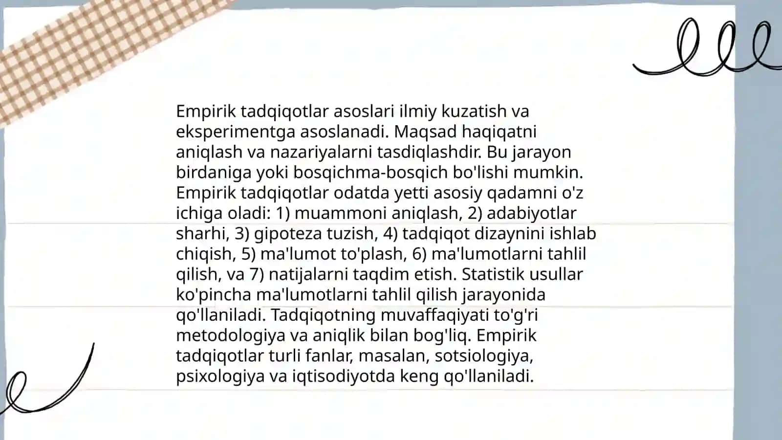Psixologiyada ilmiy tadqiqotlarning asoslari va tadqiqot turlari 4
