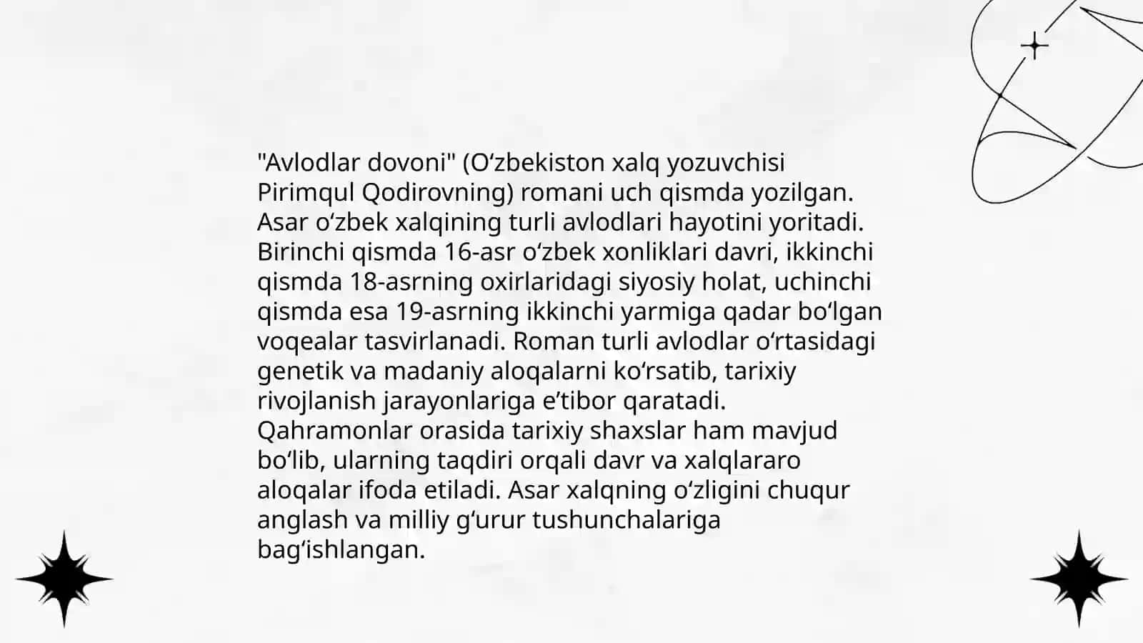 Pirimqul Qodirov avlodlar dovoni romani 4