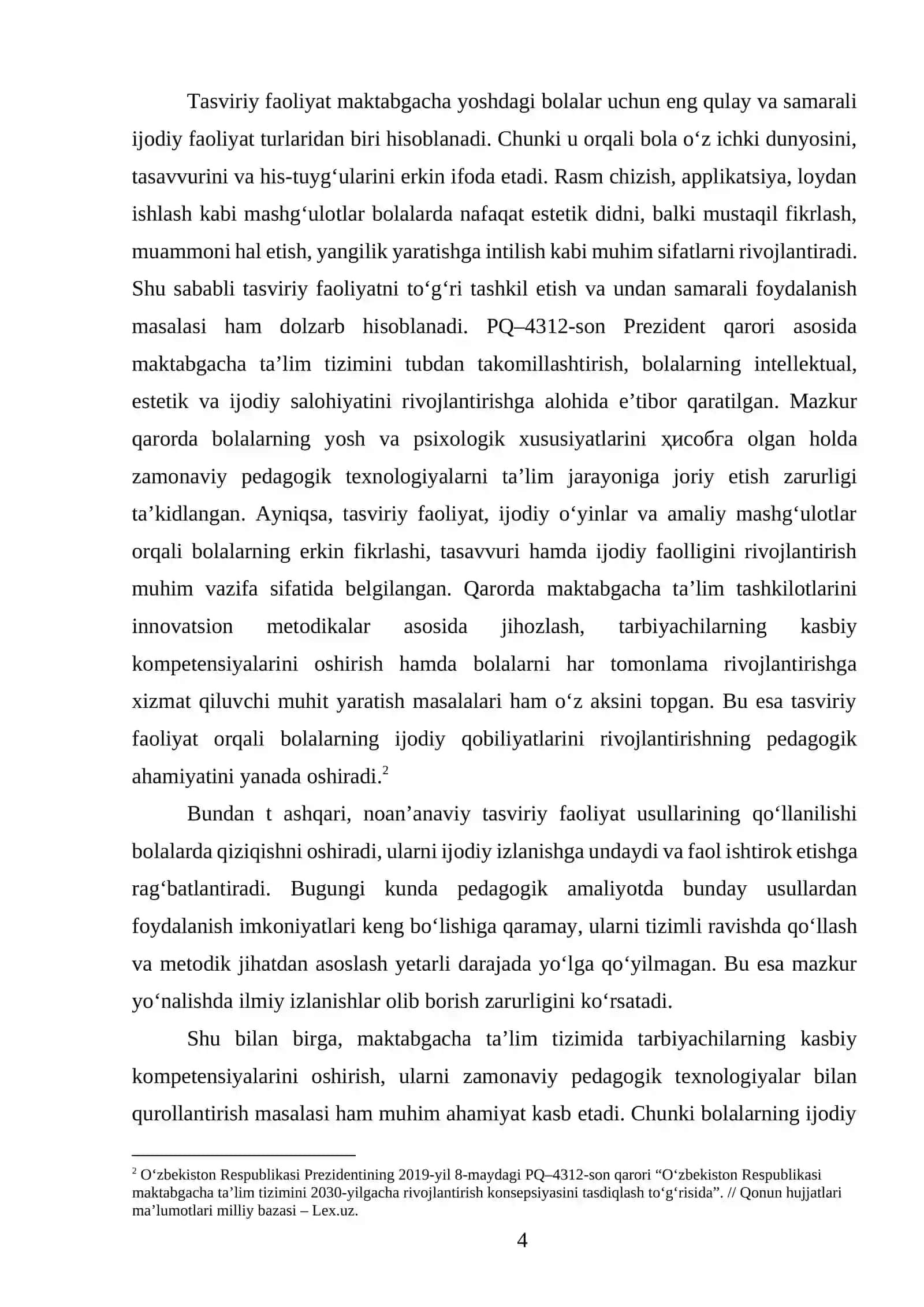 Tasviriy faoliyat orqali maktabgacha yoshdagi bolalarning ijodiy faolligini rivojlantirish 4