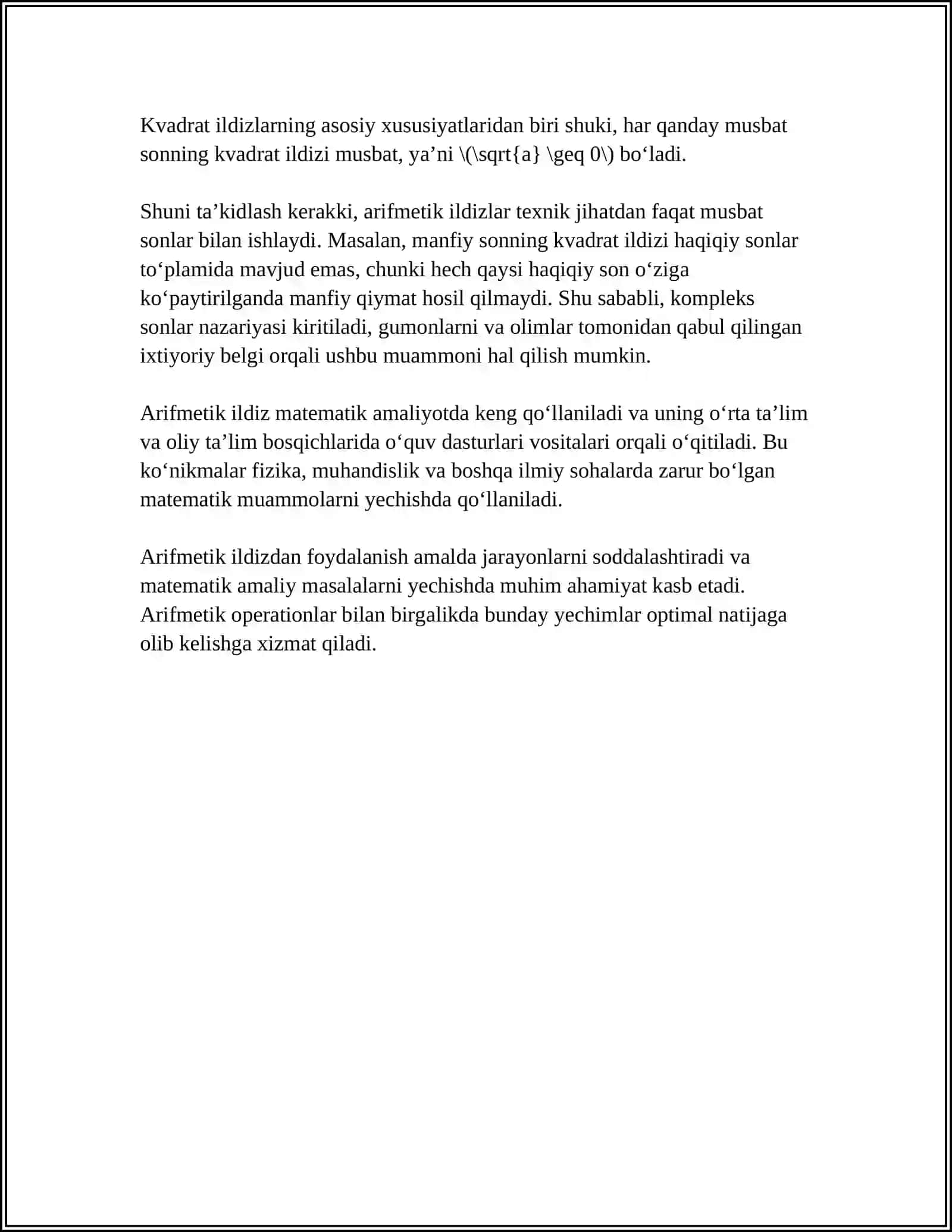 ARIFMETIK ILDIZ 4