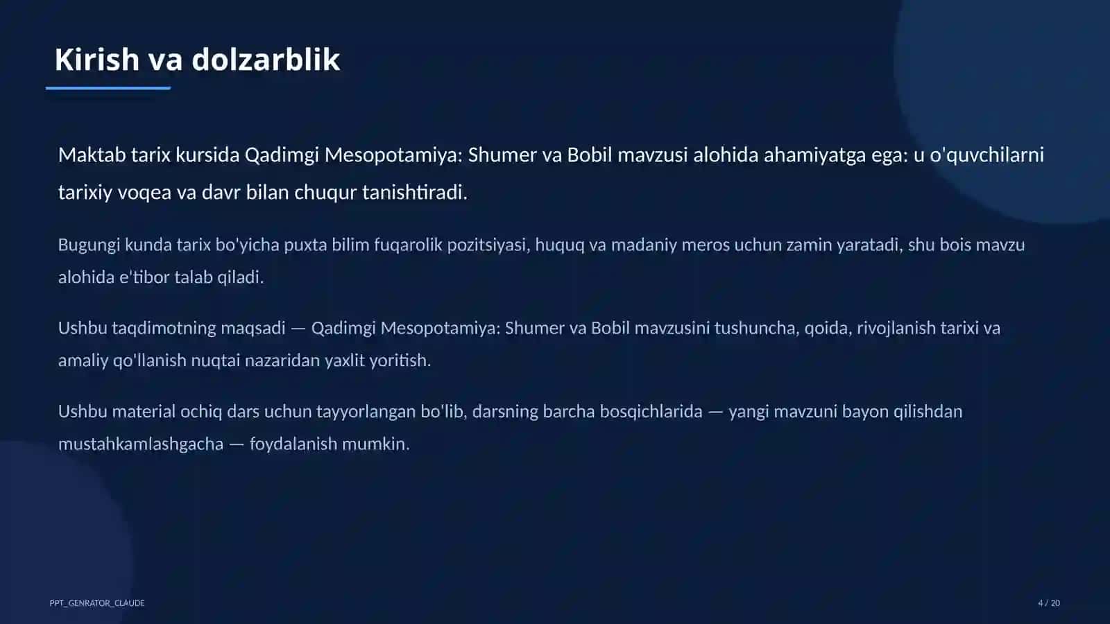 Qadimgi Mesopotamiya: Shumer va Bobil (6-sinf) 4